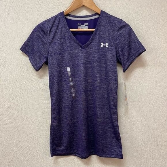 NWT Under Armour Heatgear Purple Short Sleeve Athletic Top Sz S/P - Picture 1 of 5